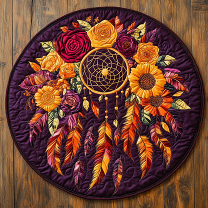 Floral Dreamcatcher CM2403013CL Quilted Round Mat