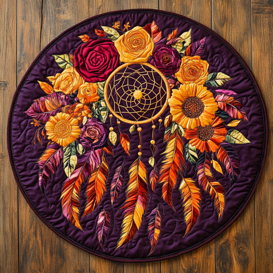 Floral Dreamcatcher CM2403013CL Quilted Round Mat