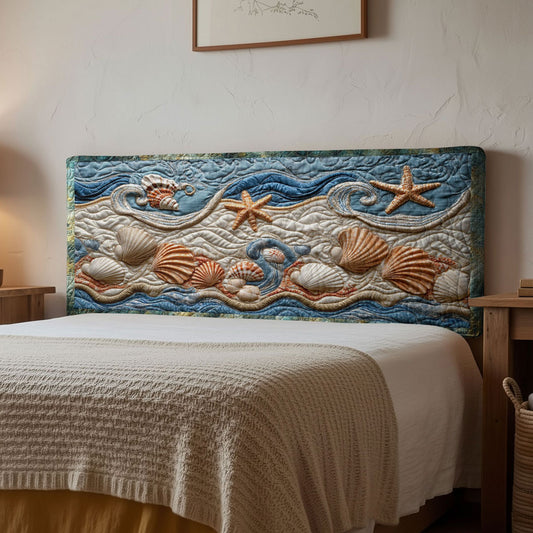 Ocean Breeze Seashell WN1312067CL Quilted Headboard Slipcover