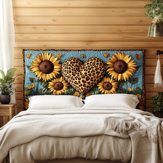 Rustic Leopard Sunflower KL2312009CL Quilted Headboard Slipcover
