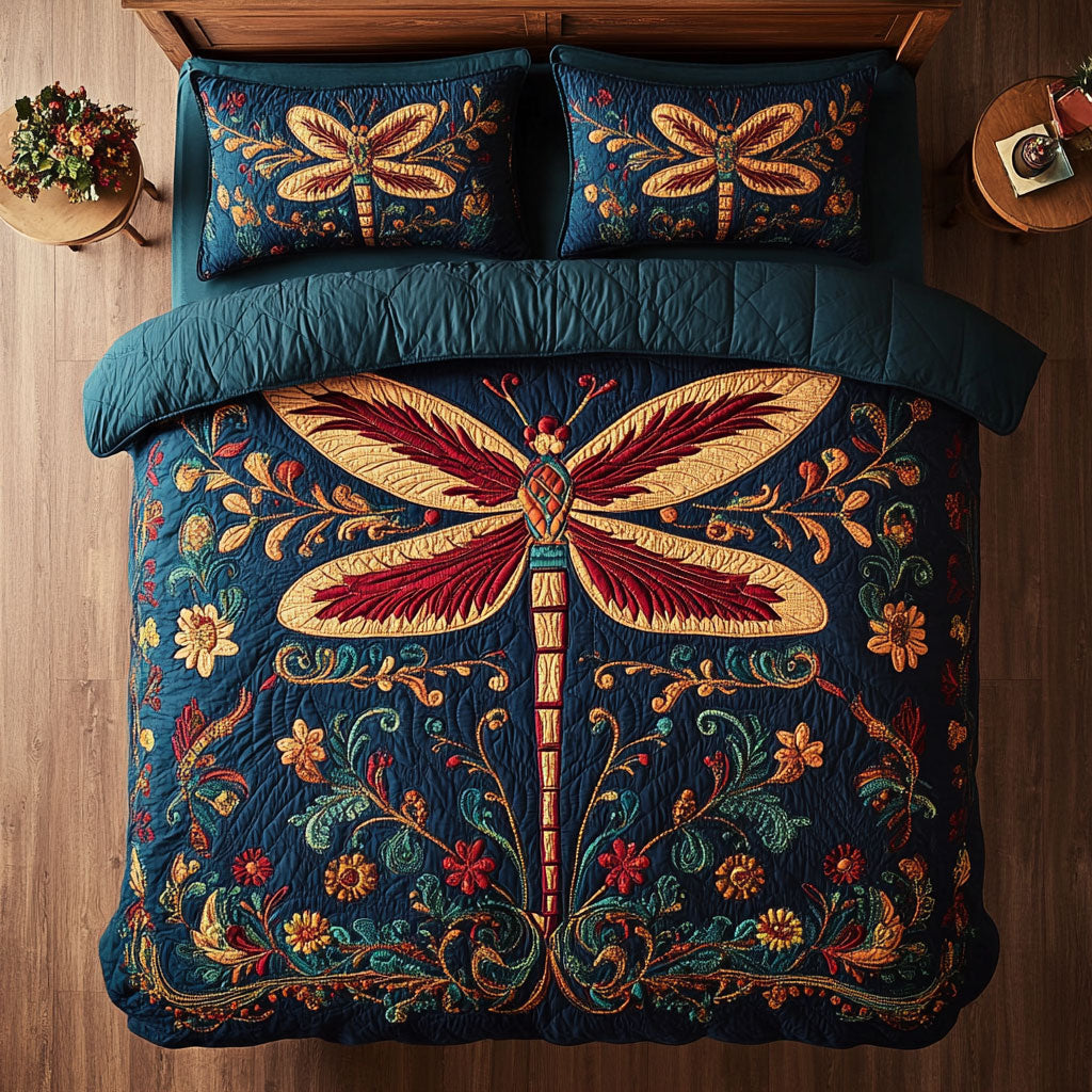 Midnight Dragonfly Garden WY0608087CL Duvet Cover Set