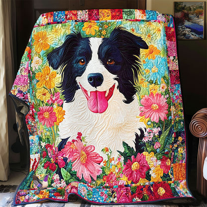 Border Collie In Garden WY2712010CL Quilt