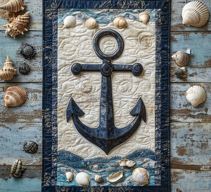 Anchor Seashell WX2904005CL Quilted Table Runner