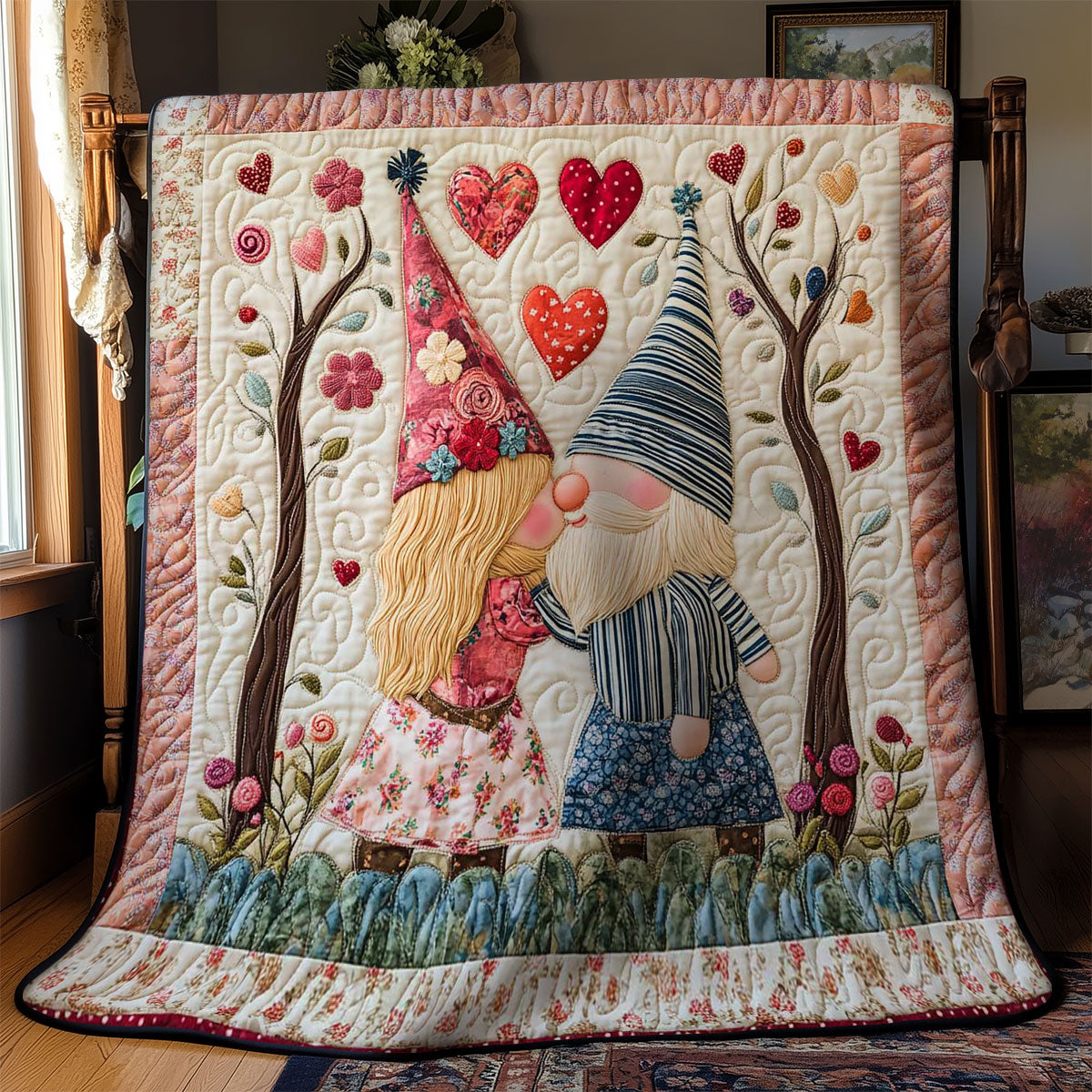 Romantic Gnome Couple WN2512043CL Quilt