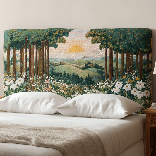 Wild Daisies Blooming XR2512029CL Quilted Headboard Slipcover
