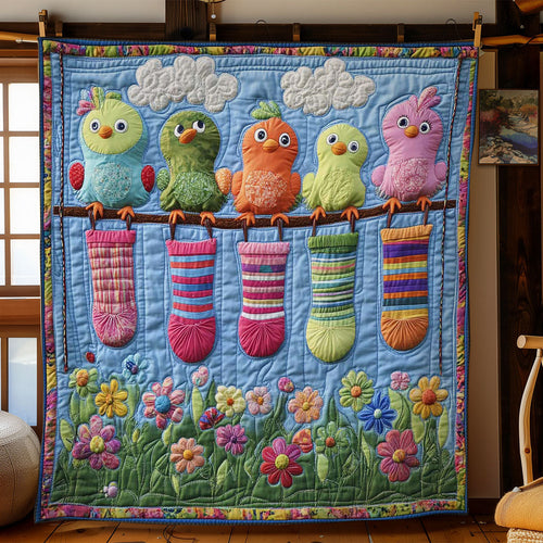 Happy Birds On A Wire WN2503072CL Quilt