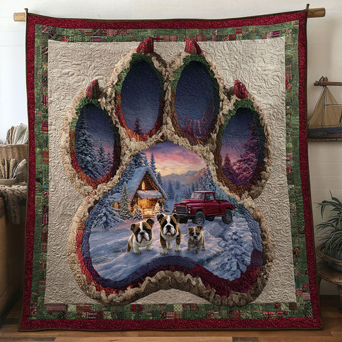 Merry Bulldogs Paw WN0611071CL Quilt