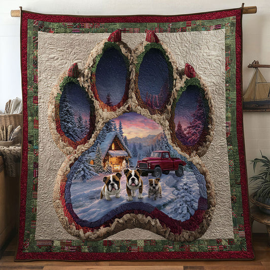 Merry Bulldogs Paw WN0611071CL Quilt