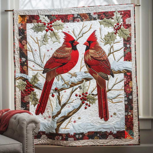 Cardinal Berries In Snow WN1810003CL Quilt