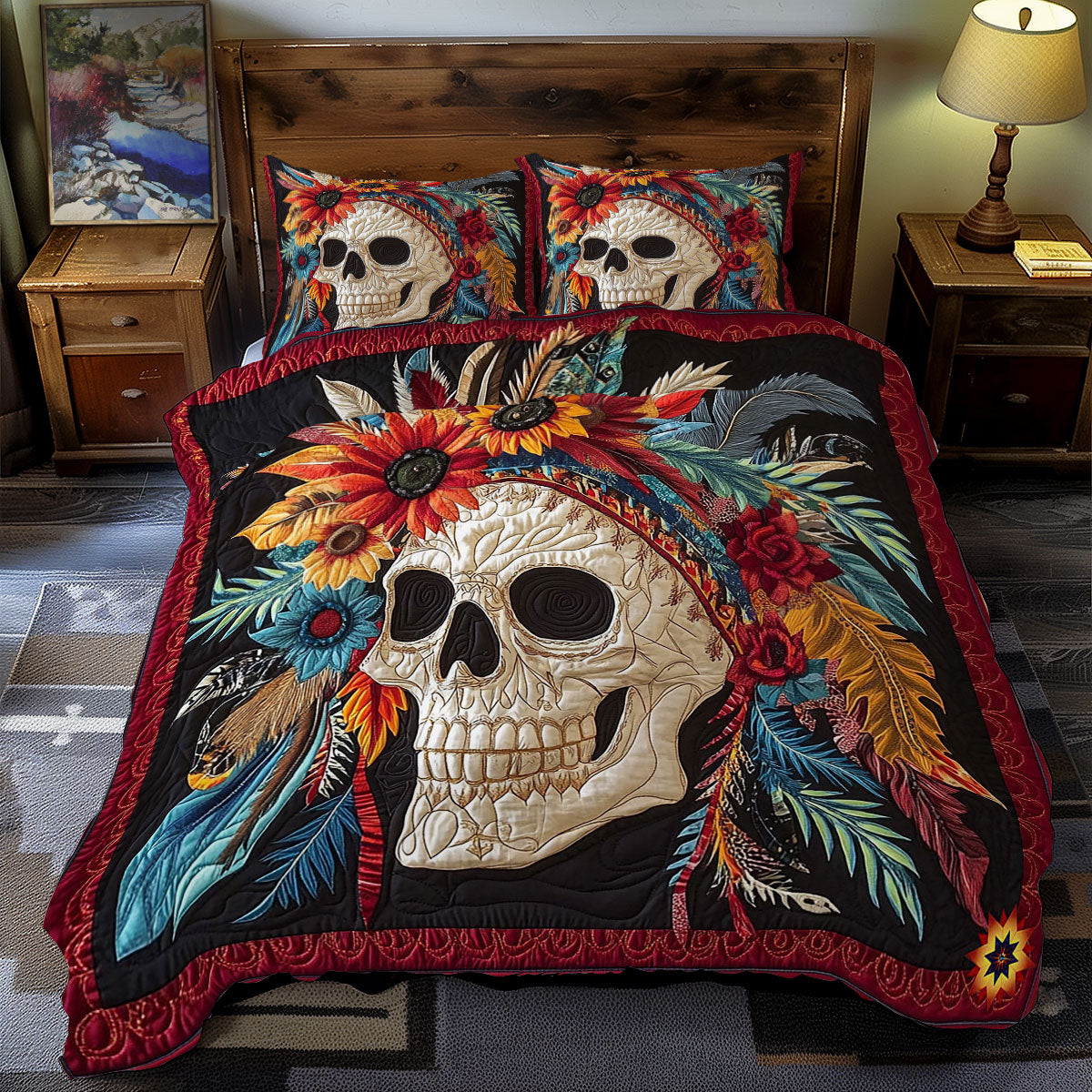 Aboriginal Skull WY1612033CL Duvet Cover Set