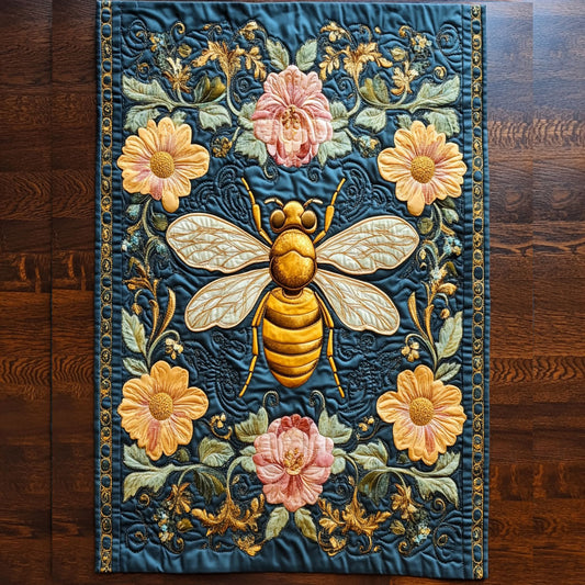 Beautiful Floral Bee WY2904085CL Quilted Table Runner