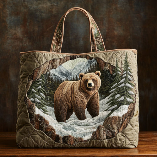 Peaceful Bear CW1001010CL Quilted Tote Bag