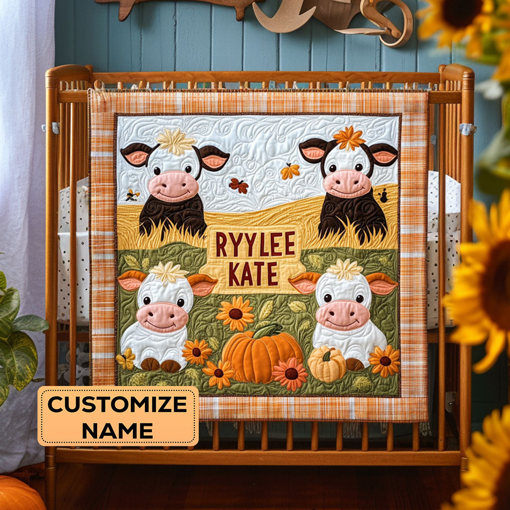 Cuddle Moo Patch WY2907008CL Personalized Baby Quilt