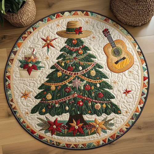 Gifted Christmas Tree WN2608037CL Quilted Round Mat