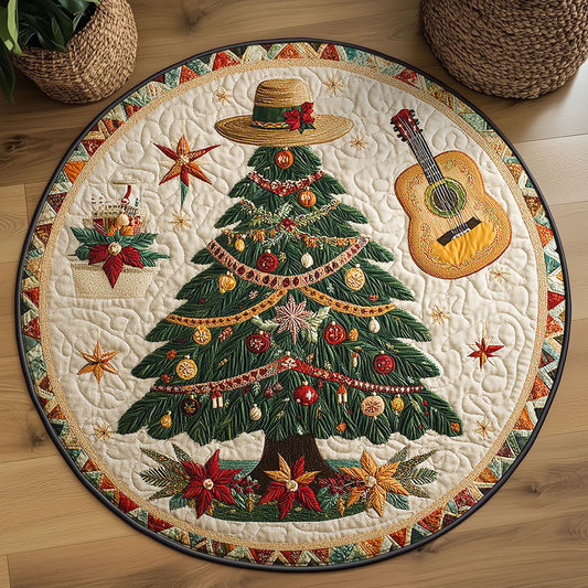 Gifted Christmas Tree WN2608037CL Quilted Round Mat