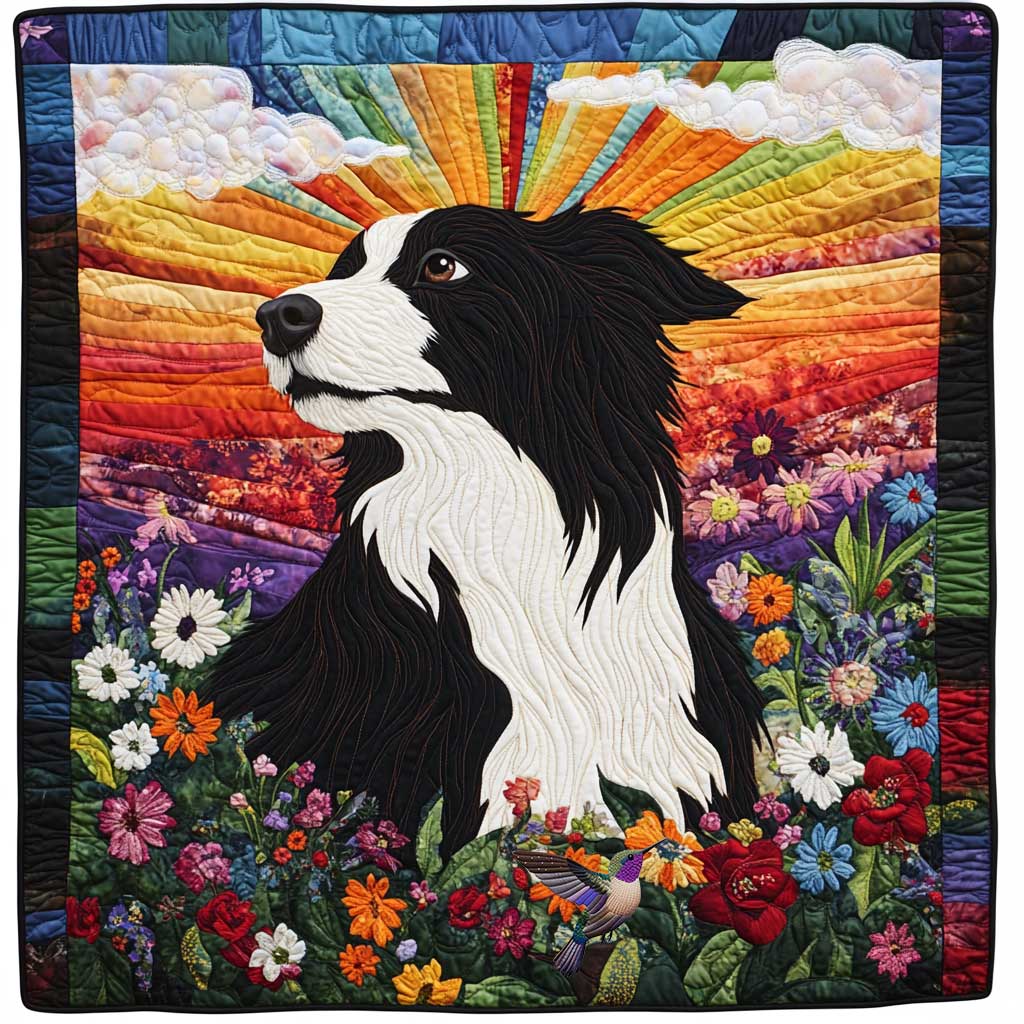 Flower Valley Border Collie WP0711022CL Quilt