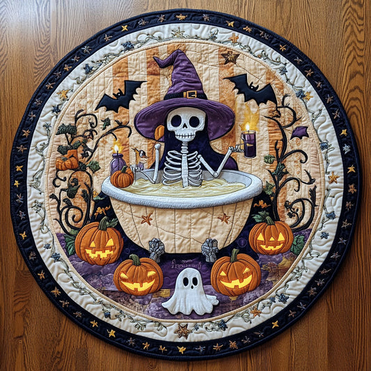 Ghostly Skeleton WN2008019CL Quilted Round Mat