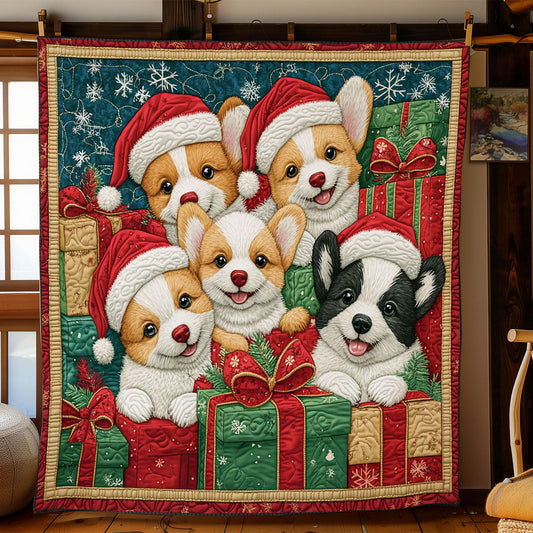 Christmas Corgis CP1411075CL Quilt