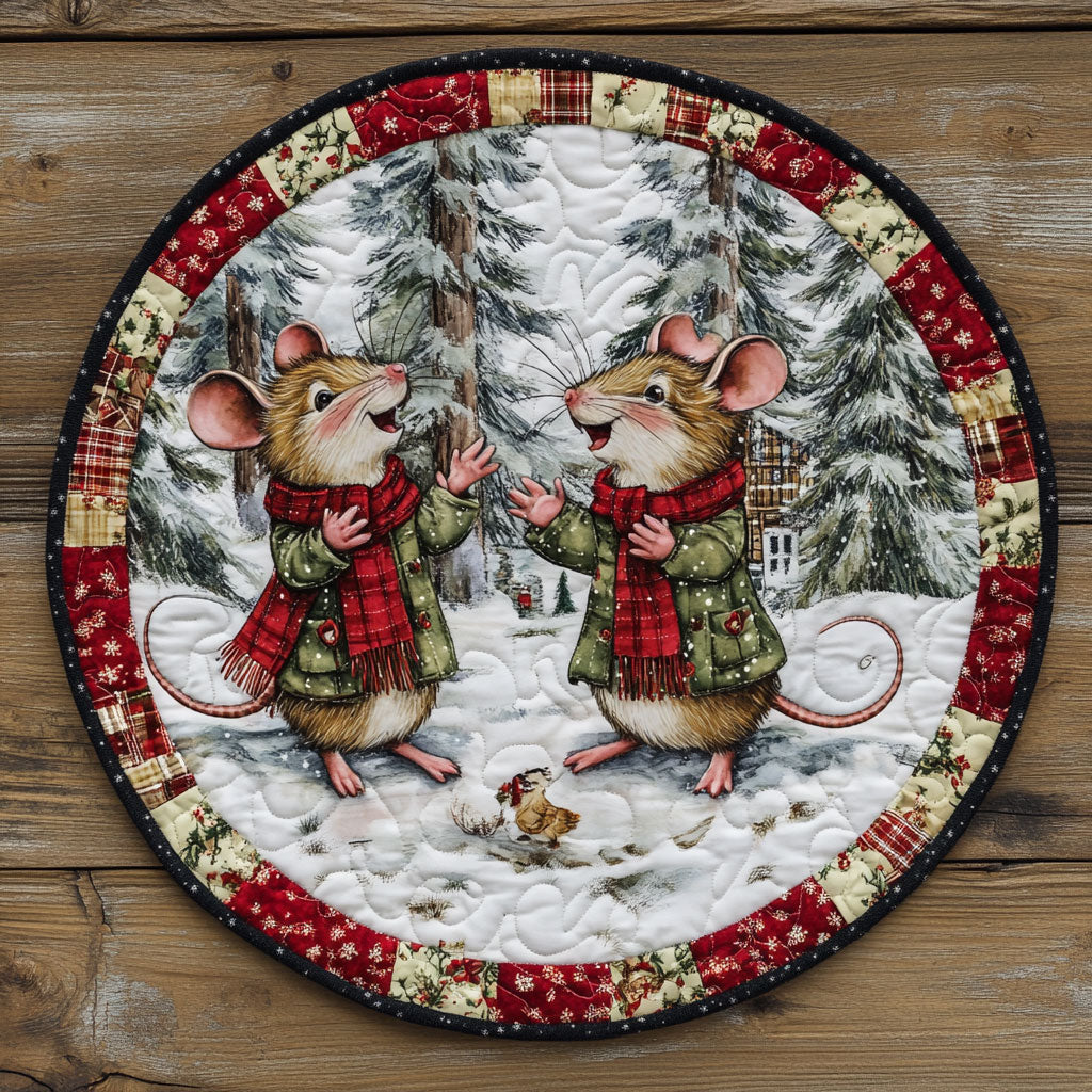 Gentle Carol Mouse WN1311042CL Quilted Round Mat
