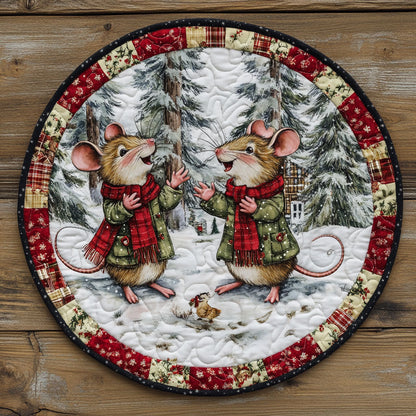 Gentle Carol Mouse WN1311042CL Quilted Round Mat