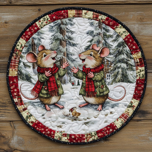 Gentle Carol Mouse WN1311042CL Quilted Round Mat