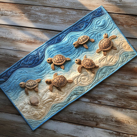 Coastal Turtle WX0606015CL Quilted Table Runner