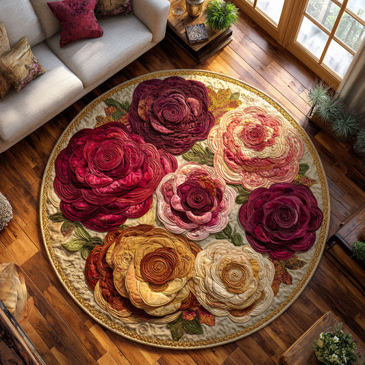 Rose Bloom Haven CW1308029CL Quilted Round Mat