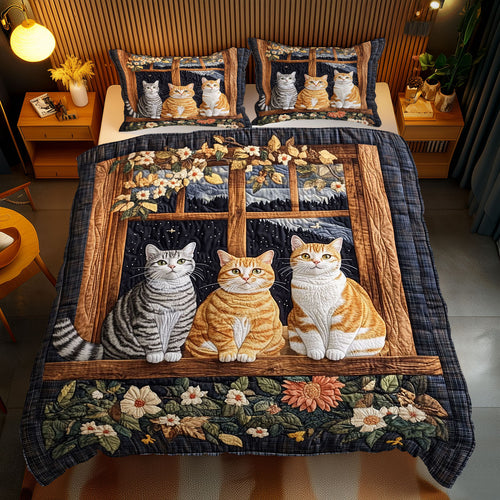 Cute Cat By The Window WJ2711038CL Duvet Cover Set