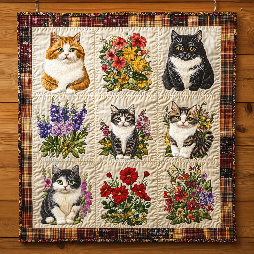 Floral Harmony Cat WN0611041CL Quilt