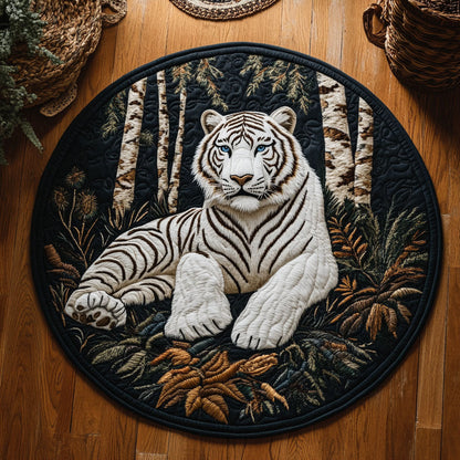Majestic White Tiger WJ2504046CL Quilted Round Mat