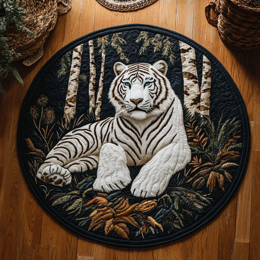 Majestic White Tiger WJ2504046CL Quilted Round Mat