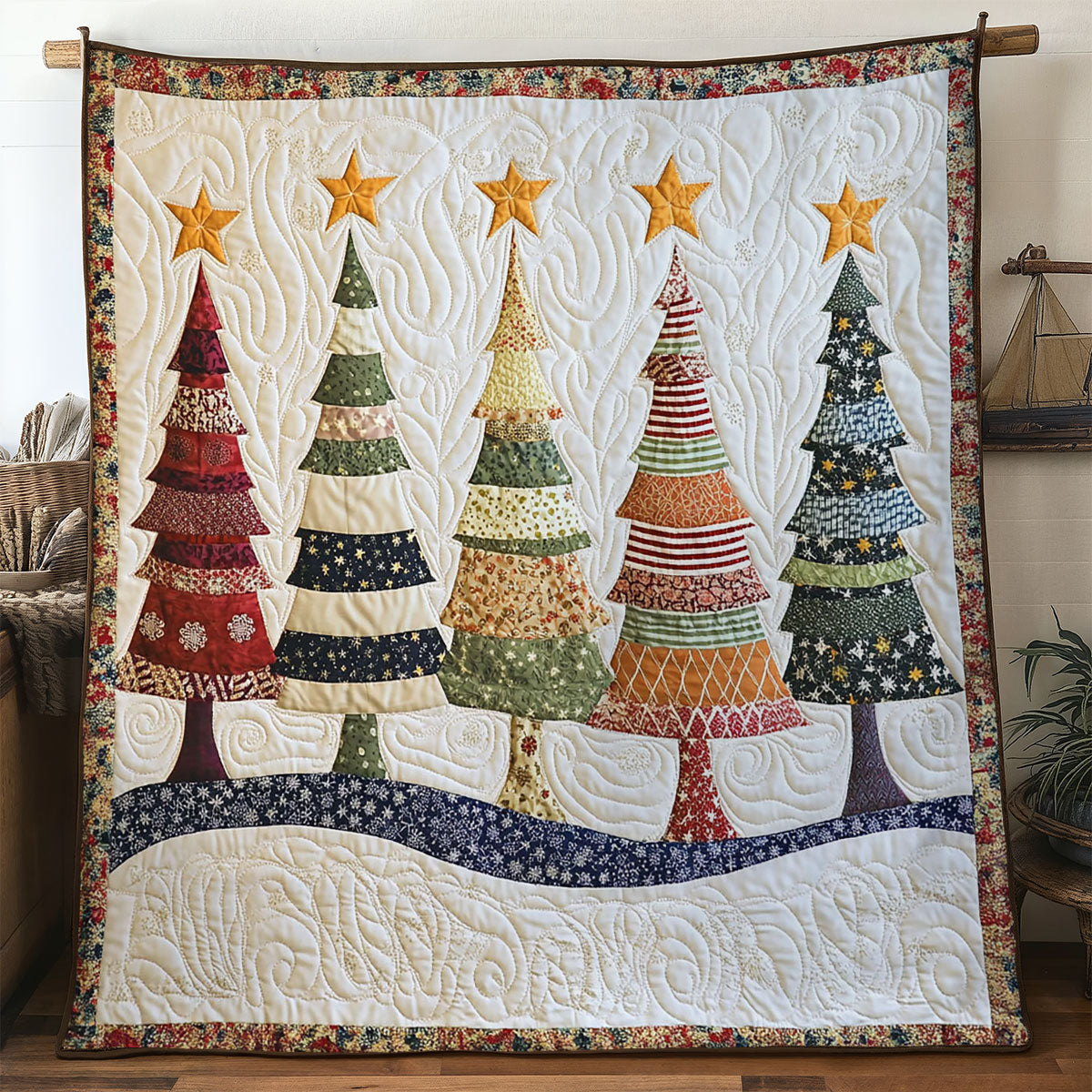Christmas Tree Cabin WN0707004CL Quilt