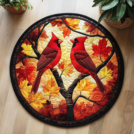 Autumn Cardinal CW1406001CL Quilted Round Mat