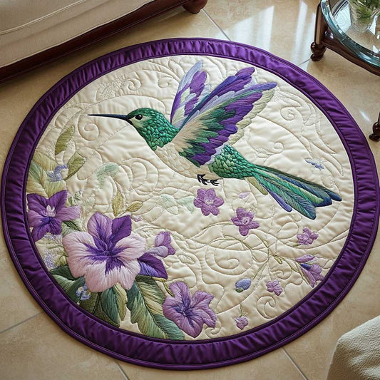 Graceful Hummingbird WN1403020CL Quilted Round Mat