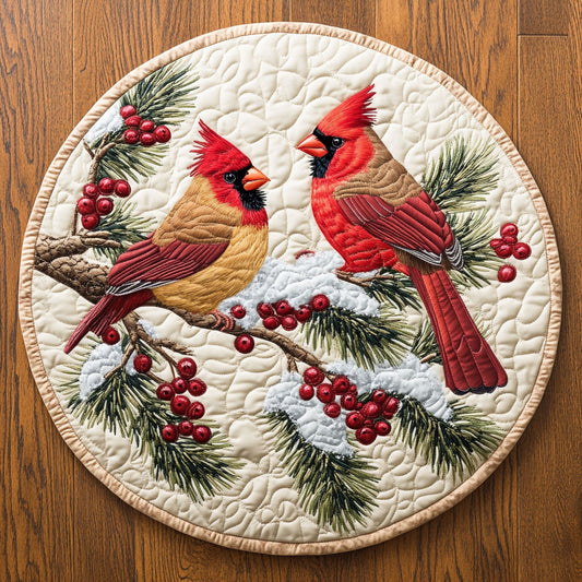Celestial Cardinal WX2103107CL Quilted Round Mat