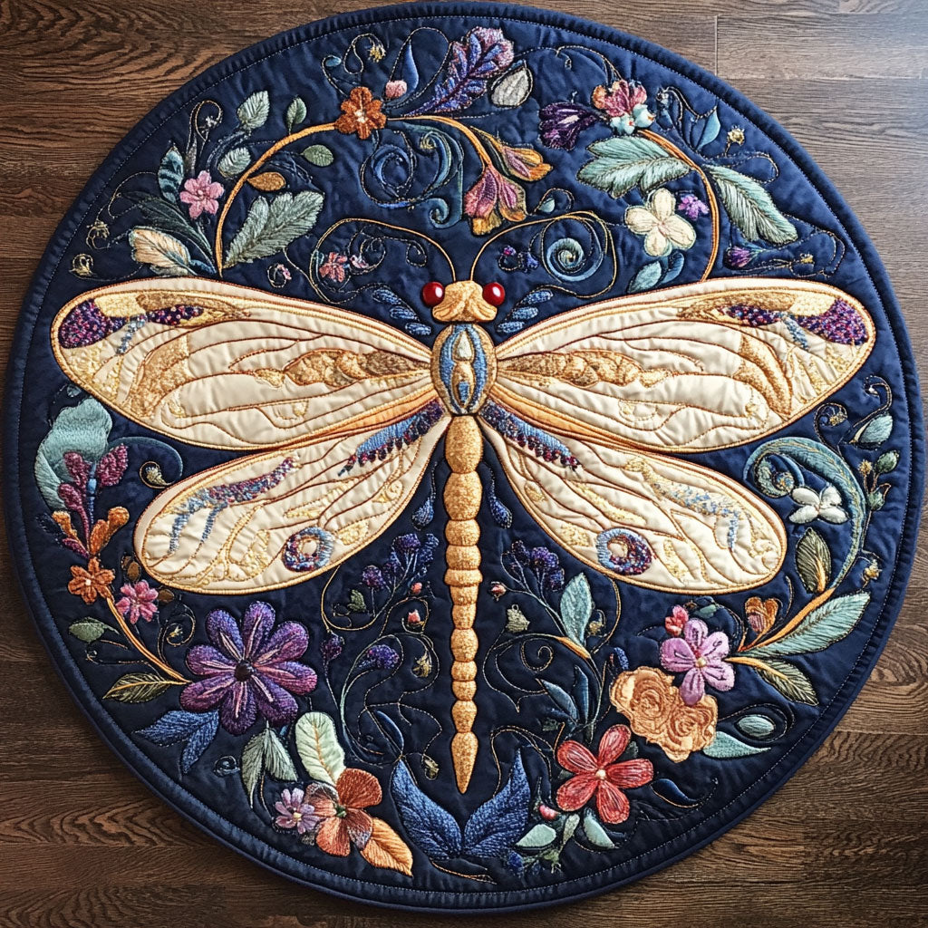 Celestial Dragonfly WX2203101CL Quilted Round Mat