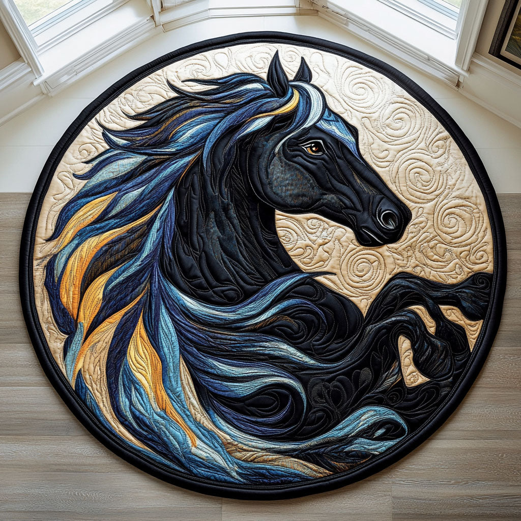 Celestial Horse WX2403051CL Quilted Round Mat