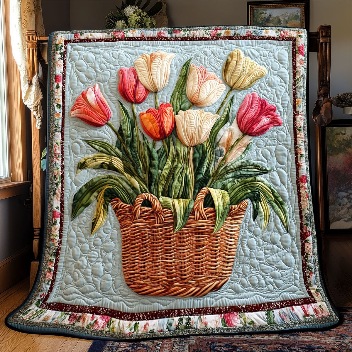 Celestial Tulip Basket WX1703010CL Quilt
