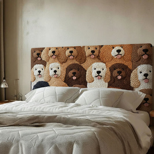Doodle Dog WJ0812003CL Quilted Headboard Cover
