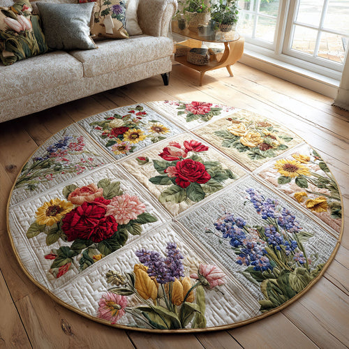 Flower Garden CW1301145CL Quilted Round Mat