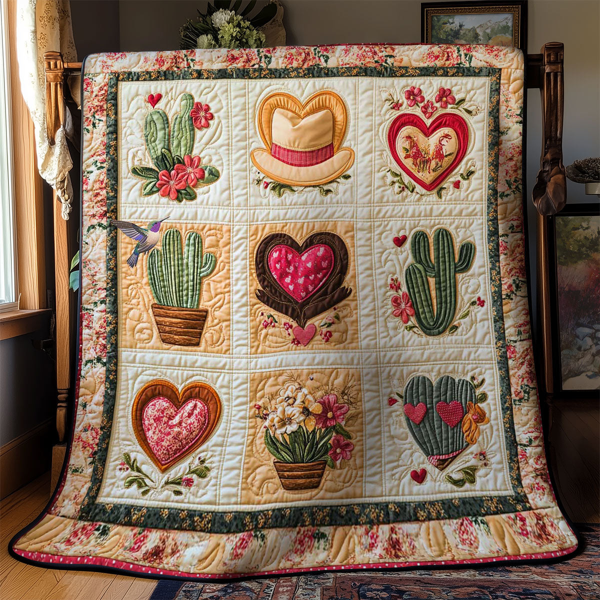 Cowboy’s Cactus Valentine WN0412065CL Quilt