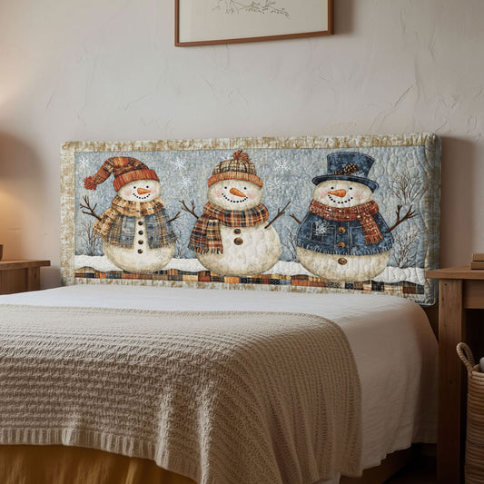 Snowman Cozy Trio WN1112183CL Quilted Headboard Slipcover