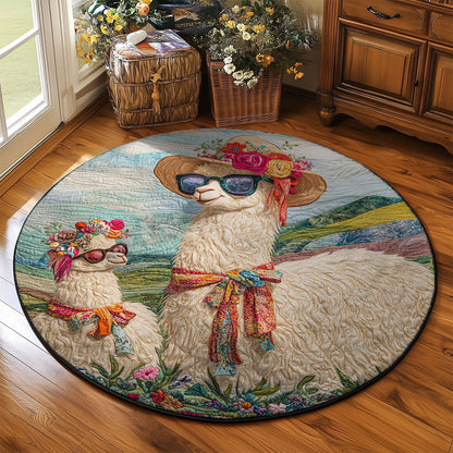 Llama Fiesta WJ2103070CL Quilted Round Mat