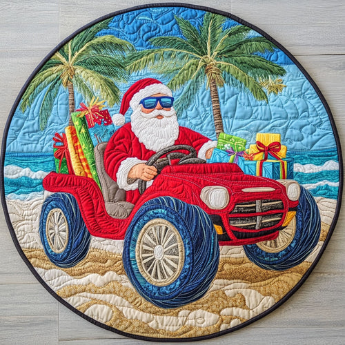 Santa's Dune Buggy LT1911024CL Quilted Round Mat