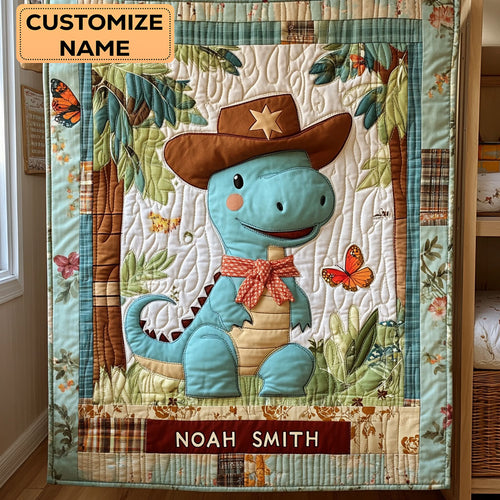 Rodeo Dino Dreams WY1807008CL Personalized Baby Quilt