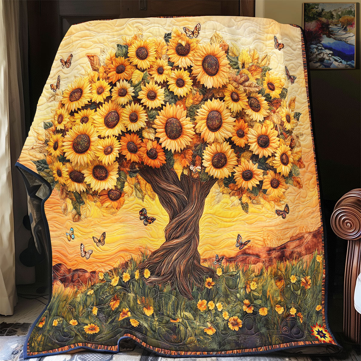 Sunflower Tree Of Life WY2012067CL Quilt