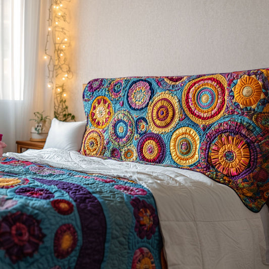 Boho Aura Circles KL3012017CL Quilted Headboard Slipcover