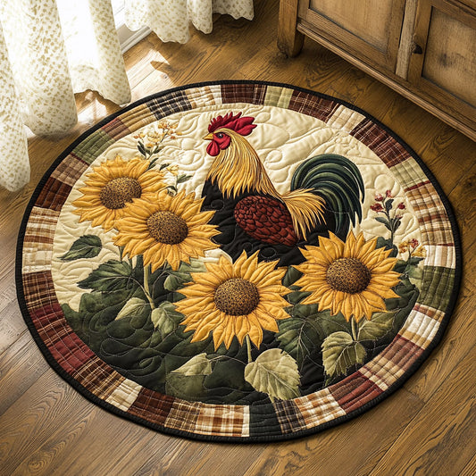 Sunflower Rooster CP0810001CL Quilted Round Mat