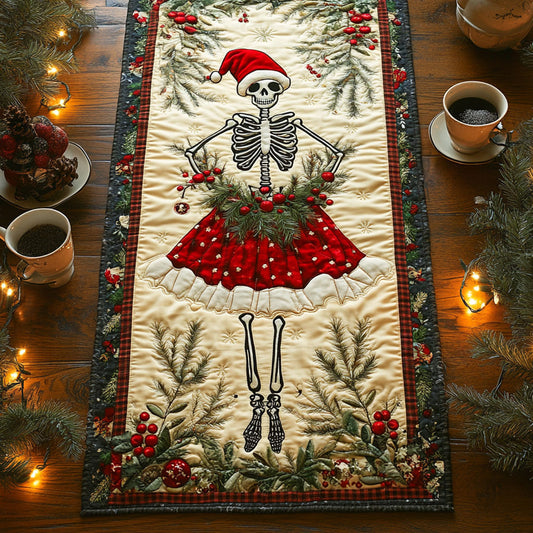 Frosty Skeleton Cheers WN1107032CL Quilted Table Runner