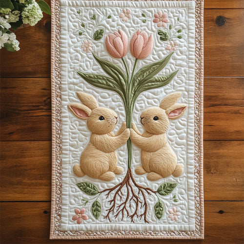 Bunny And Tulip WY3004009CL Quilted Table Runner